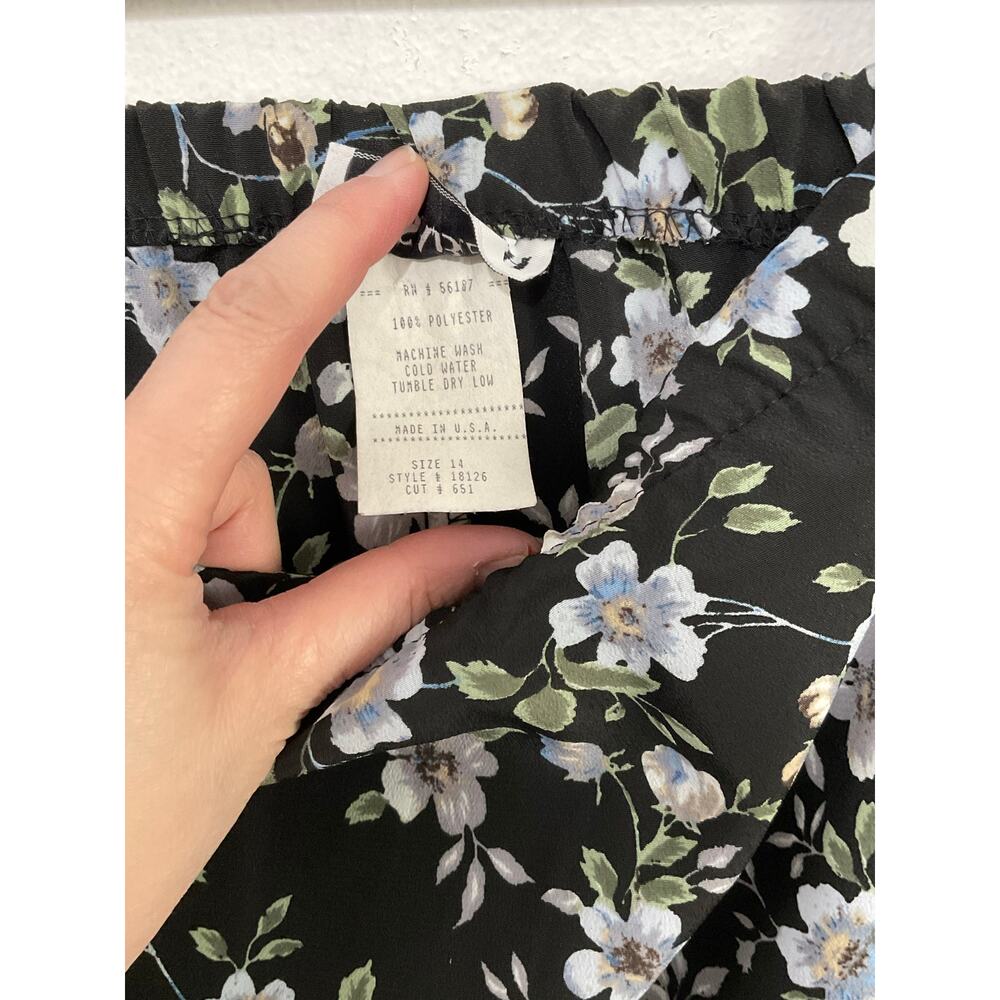 Early 90s VTG Floral Maxi Skirt Size 14 Large Elastic Waist Cottagecore - Picture 5 of 7